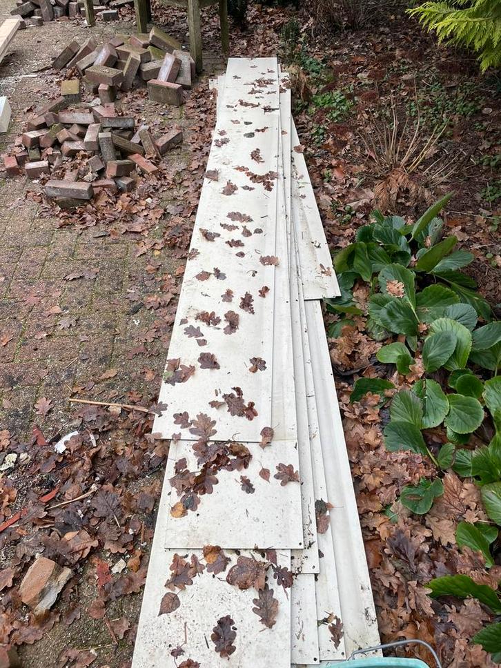 Trespa boeidelen partij 16 stuks 3.20x30 cm, Doe-het-zelf en Verbouw, Overige Doe-het-zelf en Verbouw, Gebruikt, Ophalen