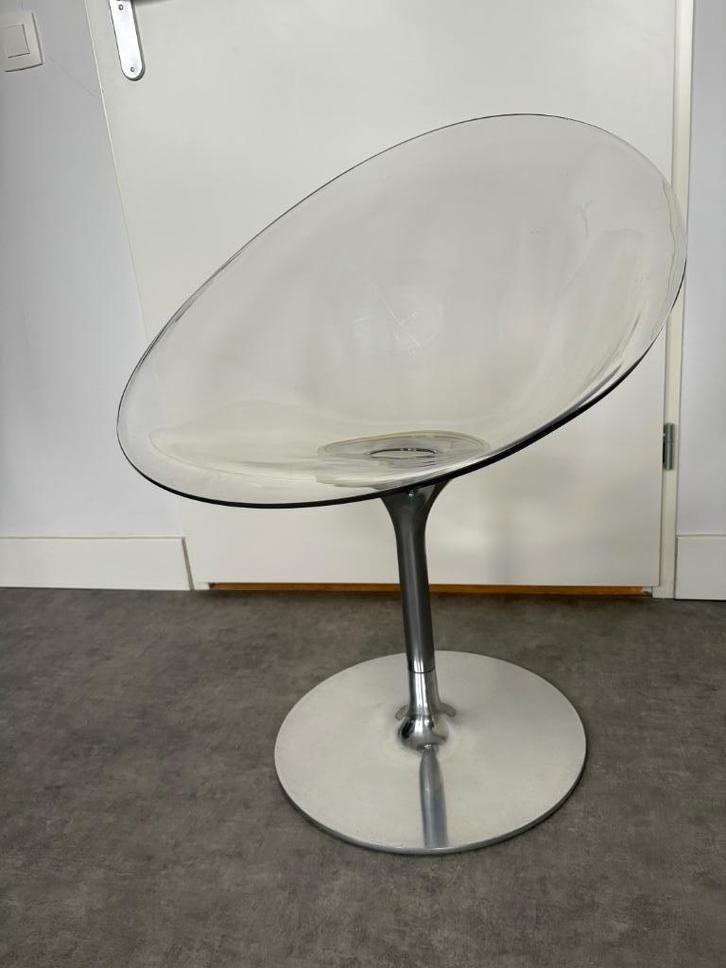 Ero|S| draaistoel transparant, Huis en Inrichting, Stoelen, Gebruikt, Eén, Kunststof, Metaal, Overige kleuren, Ophalen