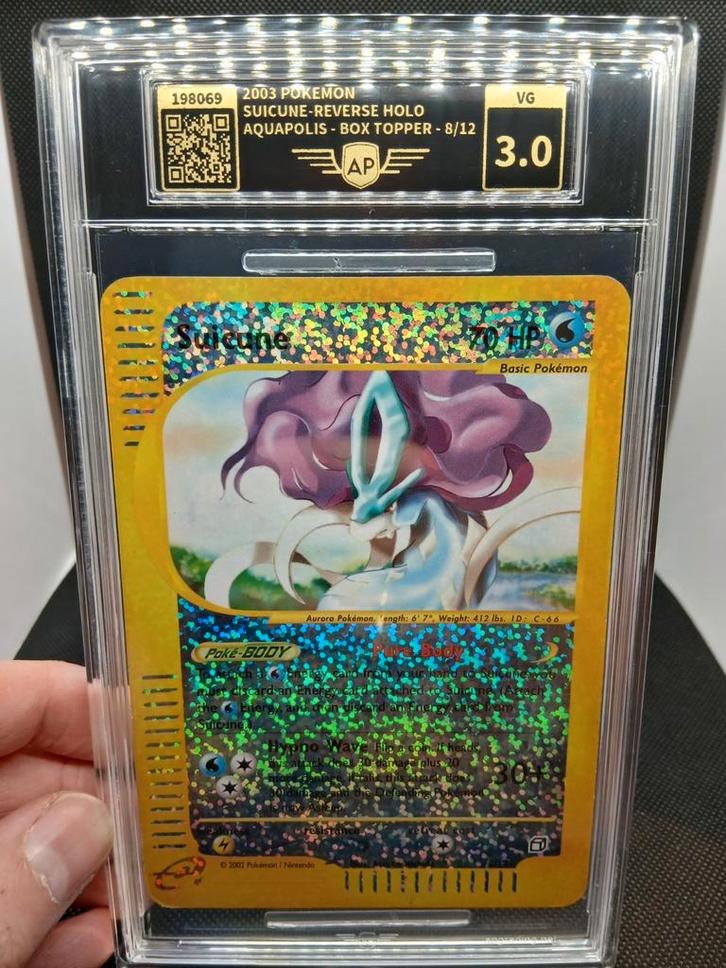 Suicune Box topper 2002 Aquapolis AP Grading, Hobby en Vrije tijd, Verzamelkaartspellen | Pokémon, Gebruikt, Losse kaart, Foil