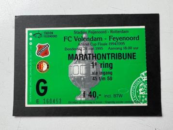 voetbalkaartje Beker finale Volendam - Feyenoord 25 mei 1995 beschikbaar voor biedingen