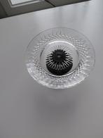 Taartplateau / Gebakschaal Glas & Houtlook, Huis en Inrichting, Gebruikt, Schaal, Rond, Ophalen of Verzenden