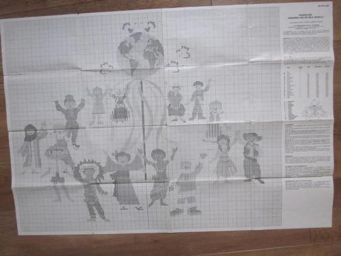 Origineel telpatroon wandkleed: Kinderen van de hele wereld", Hobby en Vrije tijd, Borduren en Borduurmachines, Nieuw, Patroon