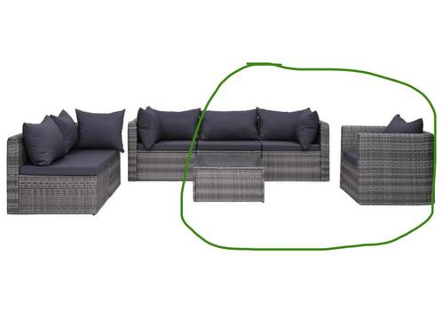 ZIE OMSCHRIJVING, Loungeset poly rotan grijs VidaXL, Tuin en Terras, Tuinsets en Loungesets, Gebruikt, Rotan, 3 zitplaatsen, Ophalen