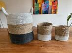 Yoshiko rieten manden/plantenbakken - Set van 3, Ophalen, Gebruikt, Mand, Rond