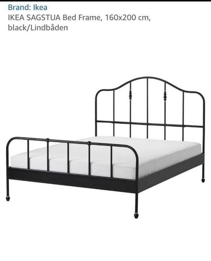 Sagstua bed frame ikea, Huis en Inrichting, Slaapkamer | Bedden, Zo goed als nieuw, Tweepersoons, 140 cm, Hout, Ophalen