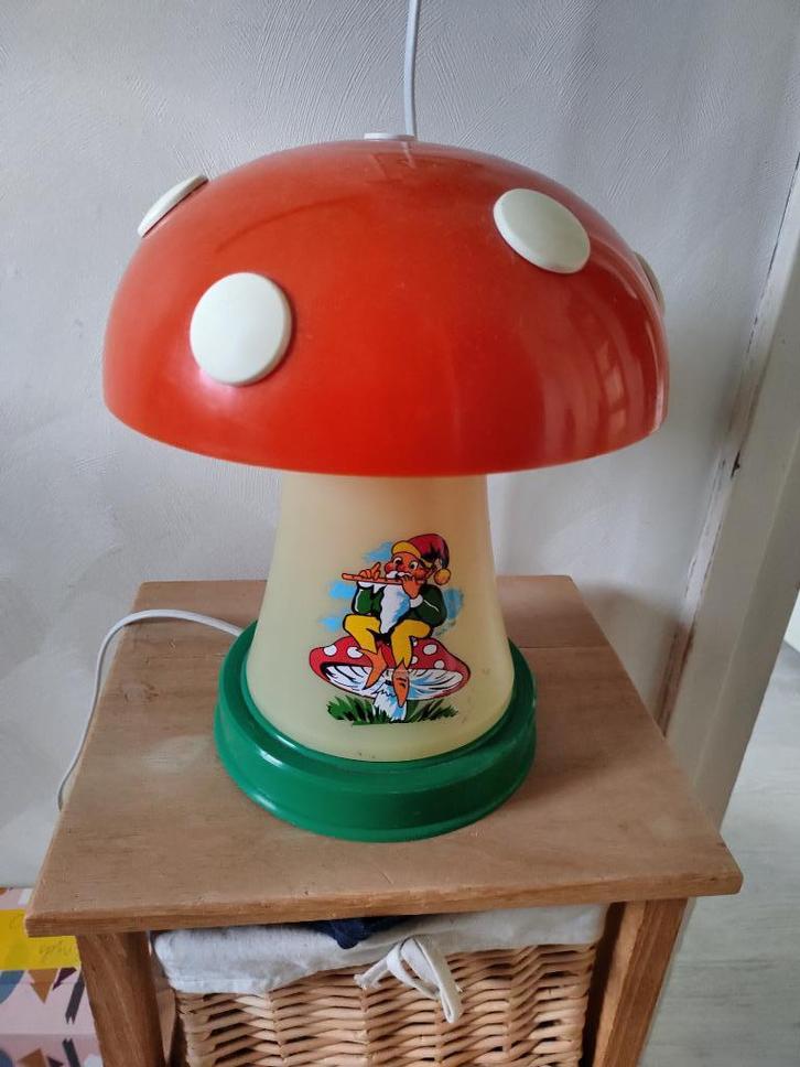 Vintage kabouter paddestoel tafel lampje jaren 60/70, Huis en Inrichting, Lampen | Tafellampen, Gebruikt, Minder dan 50 cm, Ophalen of Verzenden
