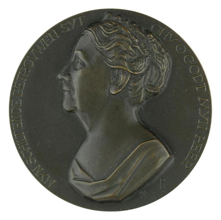 Penning VPK 1938 Mari Andriessen : Jubileum Wilhelmina, Postzegels en Munten, Penningen en Medailles, Brons, Nederland, Verzenden