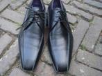 GRATIS VERZENDEN ZWARTE LEREN HEREN PUNTSCHOENEN MT 41, Verzenden, Zwart, Zo goed als nieuw, Veterschoenen