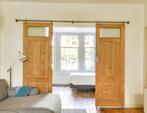 Karakteristieke houten schuifdeuren met raampjes incl. frame, Doe-het-zelf en Verbouw, Deuren en Horren, Ophalen, Gebruikt, 80 tot 100 cm