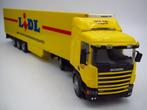 Lion car - Scania 144 miniatuur '' Lidl '' 1:50, Ophalen of Verzenden, Gebruikt, Bus of Vrachtwagen, Lion Toys