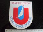 sticker provincie utrecht gastprovincie hiswa 1987, Verzenden, Zo goed als nieuw, Bedrijf of Vereniging