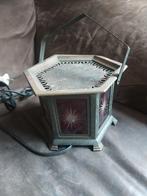 Antieke theelicht met geslepen glas, Ophalen of Verzenden