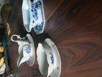 3 juskommen.wit met blauw., Antiek en Kunst, Antiek | Servies compleet, Ophalen