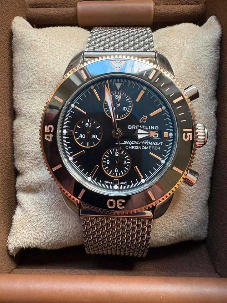 Breitling SuperOcean Heritage 2 Rose Gouden lunette, Sieraden, Tassen en Uiterlijk, Horloges | Heren, Zo goed als nieuw, Polshorloge