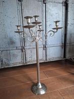 Grote metalen kandelaar met 5 armen (h63,5-d43,5), Gebruikt, 50 tot 75 cm, Ophalen of Verzenden, Metaal