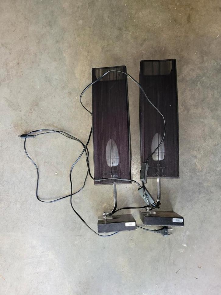 Tafellampen set - Modern design, Huis en Inrichting, Lampen | Tafellampen, Gebruikt, Minder dan 50 cm, Metaal, Stof, Ophalen of Verzenden