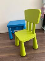 Ikea Mammut groen stoeltje + blauwe tafel, Ophalen, Zo goed als nieuw, Tafel(s) en Stoel(en)