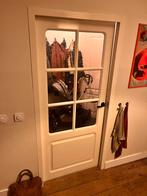 2x Glazen opdekbinnendeur met houten frame, Ophalen, Gebruikt, 80 tot 100 cm, Binnendeur