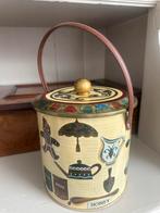 Vintage Baret Ware koekjestrommel met hengsel tinnen blik, Ophalen of Verzenden, Zo goed als nieuw