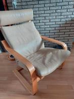 Twee Ikea Poang stoelen. Beige., Ophalen, Gebruikt, Leer, 50 tot 75 cm