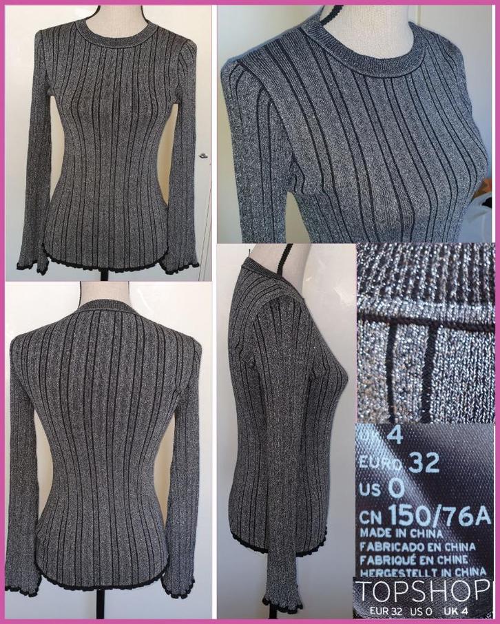 TOPSHOP zilveren truitje maat ca.36 nieuw, Kleding | Dames, Truien en Vesten, Nieuw, Maat 36 (S), Overige kleuren, Ophalen of Verzenden