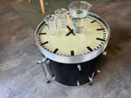 Borreltafel bijzettafel klok drum, Huis en Inrichting, Ophalen, 50 tot 100 cm, Rond, Zo goed als nieuw
