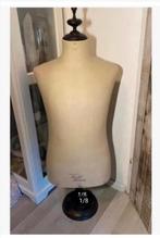 Antieke paspop buste “Bruxelles Huvenia” houten voet knop, Antiek en Kunst, Curiosa en Brocante, Ophalen