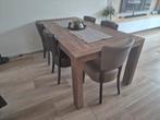 Acaciahouten eettafel uitschuifbaar, Ophalen of Verzenden, Rechthoekig, 200 cm of meer, 50 tot 100 cm