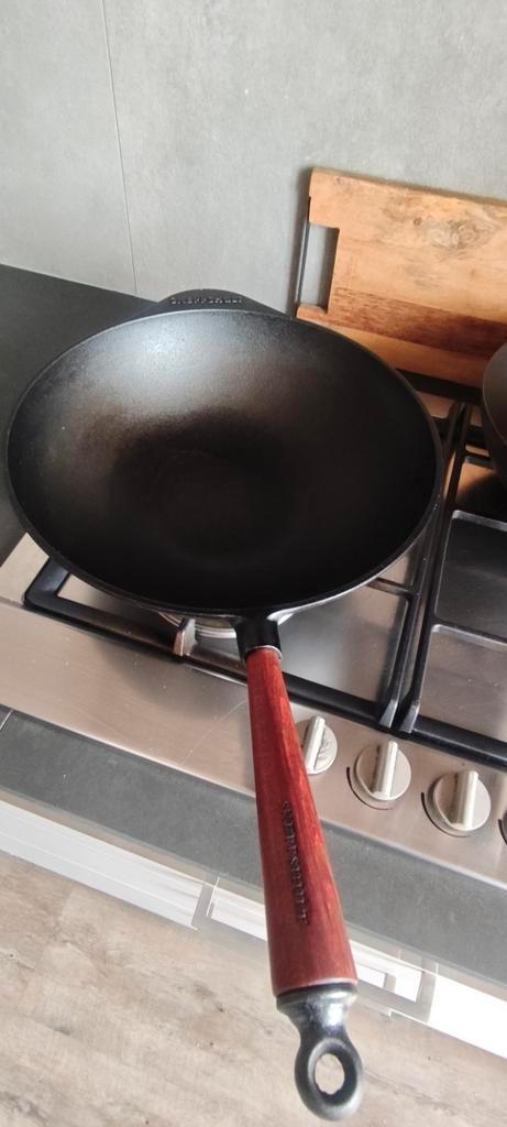 Skeppshult Gietijzeren Wokpan, Huis en Inrichting, Keuken | Keukenbenodigdheden, Zo goed als nieuw, Ophalen