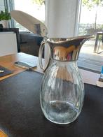 Fraaie glazen karaf met zilveren top, Antiek en Kunst, Ophalen of Verzenden