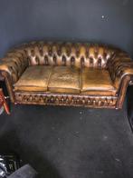 Chesterfield bank - vintage look, Ophalen, Gebruikt, Driepersoons, Leer