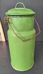 Groene Emaille Melkkan Brocante, Antiek en Kunst, Ophalen