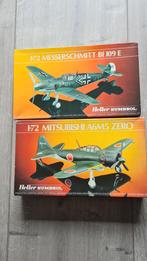 Heller  Messerschmitt & Mitsubishi., Ophalen of Verzenden, Zo goed als nieuw, 1:72 tot 1:144, Heller