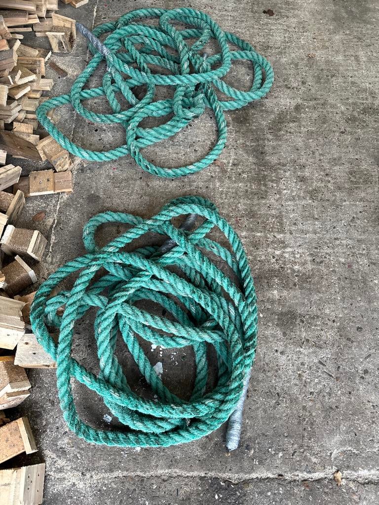 Gebruikte blauwe touwen, Ophalen, Gebruikt, Lijn of Blok