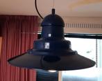 Prima werkende blauwe retro vintage industriële hanglamp  No, Ophalen of Verzenden