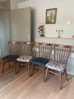Vintage eetkamerstoelen! (4 stuks), Huis en Inrichting, Stoelen, Ophalen, Gebruikt, Bruin, Vintage