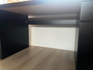 IKEA MALM Bureau, 140x65 cm, Zwart-Bruin - afbeelding 3
