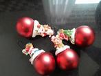 4 rode kerstballen, Diversen, Kerst, Ophalen of Verzenden, Zo goed als nieuw