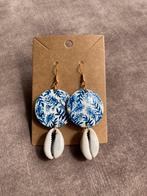 Handbeschilderde Oorbellen Vintage Beach Blue🌊, Ophalen of Verzenden, Nieuw, Blauw, Overige materialen