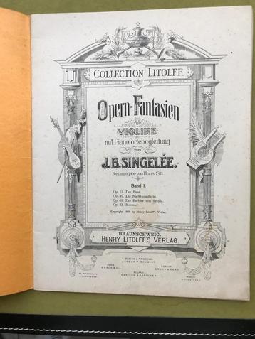 J.B. Singelée - Opera-fantasieën, voor viool met piano-begel beschikbaar voor biedingen
