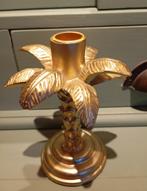 Kandelaar Tropische Palmboom Goud Polyresin, Kunststof, Ophalen of Verzenden, Zo goed als nieuw, Kandelaar
