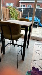 Suoer mooie bartafel en 3 barkrukken, 2 krukken, Ophalen of Verzenden, Zo goed als nieuw, 90 cm of meer