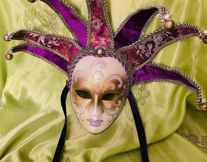 PRACHTIGE HANDGEMAAKT VENETIAANS MASKER, Antiek en Kunst, Kunst | Niet-Westerse kunst, Verzenden