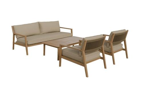 Stoel-bank Loungeset Felline | met 3-persoonsbank | Acacia, Tuin en Terras, Tuinsets en Loungesets, Nieuw, Loungeset, Overige materialen