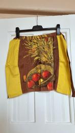 keukenschort vintage in geel met stilleven, Ophalen of Verzenden, Zo goed als nieuw, Geel