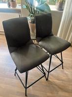 Xooon barstoel draaibaar MAC grijs leder 2x als nieuw, Huis en Inrichting, Barkrukken, Ophalen, Draaibaar, 60 tot 90 cm, Zo goed als nieuw