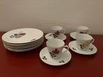 Seltmann | 6 bordjes en 4 kopjes met schotel | bloemmotief, Antiek en Kunst, Antiek | Servies los, Ophalen of Verzenden