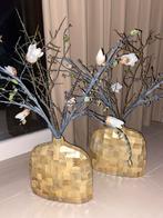Parelmoer Potten met Kunst Magnolia's - Set van 2, Huis en Inrichting, Ophalen, Overige materialen, Overige kleuren, 50 tot 75 cm