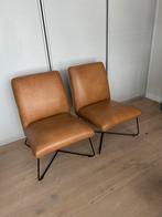 Moderne fauteuils Less met Granadaleer, Huis en Inrichting, Stoelen, Ophalen, Twee, Bruin, Leer