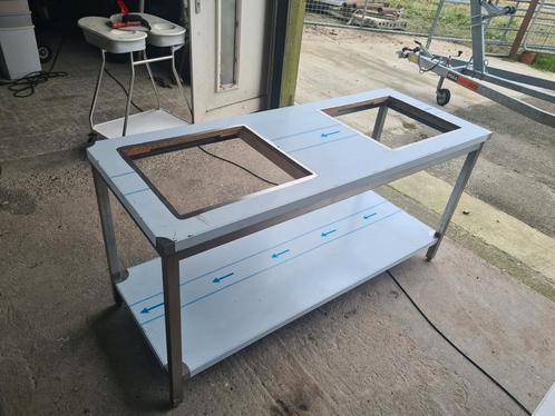 3 stuks RVS werktafel, Tuin en Terras, Buitenkeukens, Zo goed als nieuw, Vrijstaand, Ophalen